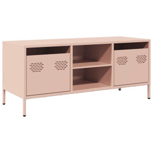 Mueble para TV acero laminado en frío rosa 101.5x39x43.5 cm H