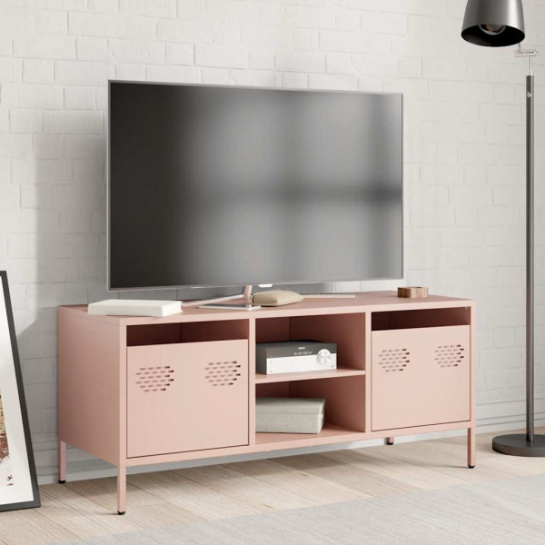 Mueble para TV acero laminado en frío rosa 101.5x39x43.5 cm M 3
