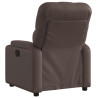Sillón reclinable eléctrico de cuero sintético marrón 4