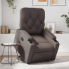 Sillón reclinable elevable cuero sintético marrón 1