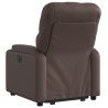 Sillón reclinable elevable eléctrico de cuero sintético marrón 4