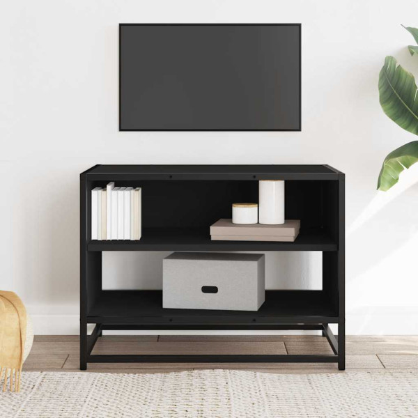 Mueble de TV madera de ingeniería y metal negro 61x40x46 cm M 3