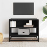 Mueble de TV madera de ingeniería y metal negro 61x40x46 cm 3