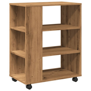 Armario con ruedas madera ingeniería roble artisan 60x35x75 cm H