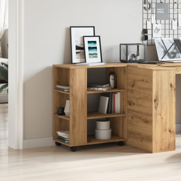 Armario con ruedas madera ingeniería roble artisan 60x35x75 cm M 3