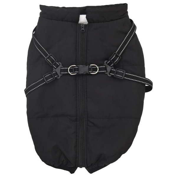 Abrigo para perro con arnés impermeable reflectante 4XL negro M 2