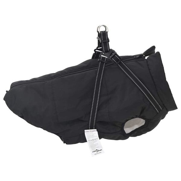 Abrigo para perro con arnés impermeable reflectante 4XL negro M 4