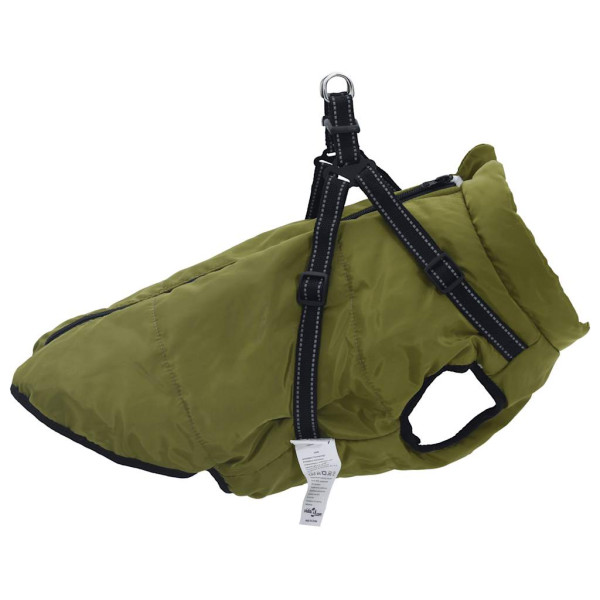 Abrigo perro arnés impermeable reflectante 4XL verde militar M 4