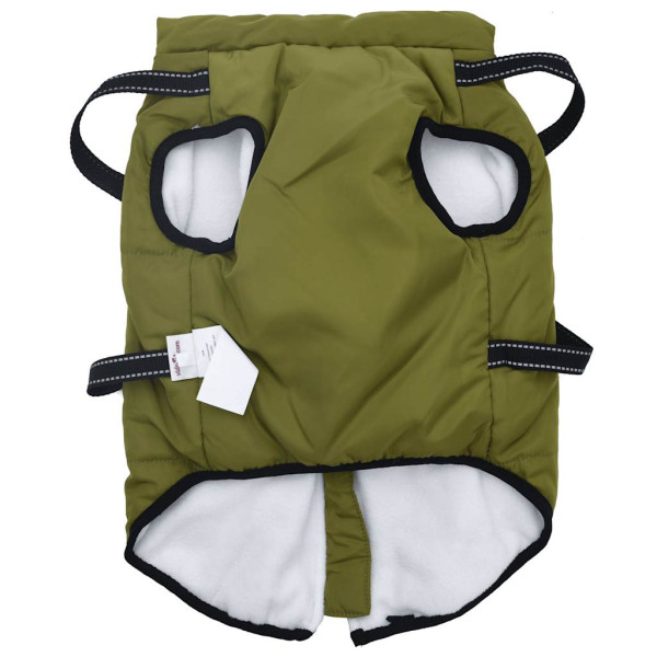 Abrigo perro arnés impermeable reflectante 4XL verde militar M 5