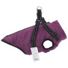 Abrigo para perro con arnés impermeable reflectante M morado 4