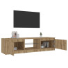 Mueble de TV luces LED madera roble artisan 140x40x35.5 cm 4