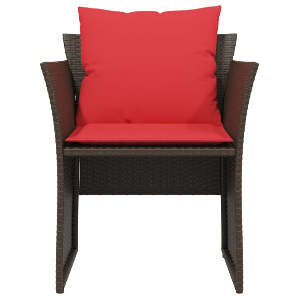 Sillón de jardín con reposapiés ratán sintético marrón M 5