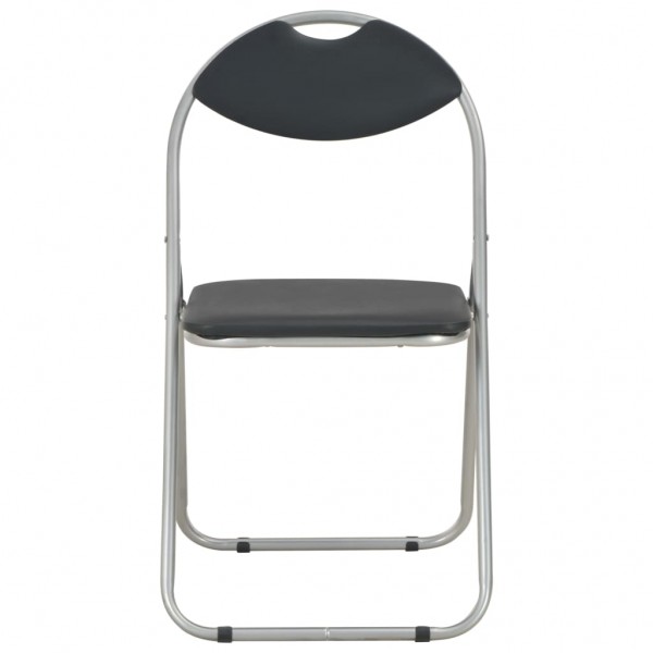 Sillas de comedor plegables 4 unidades cuero sintético negro M 3