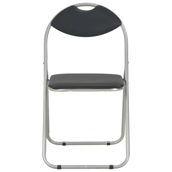 Sillas de comedor plegables 6 unidades cuero sintético negro M 3