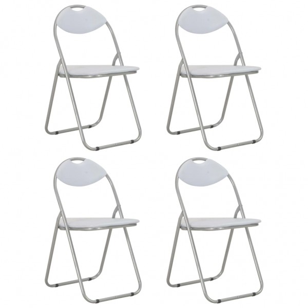 Sillas de comedor plegables 4 unidades cuero sintético blanco D