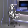 Silla gaming cuero sintético negro y blanco 1