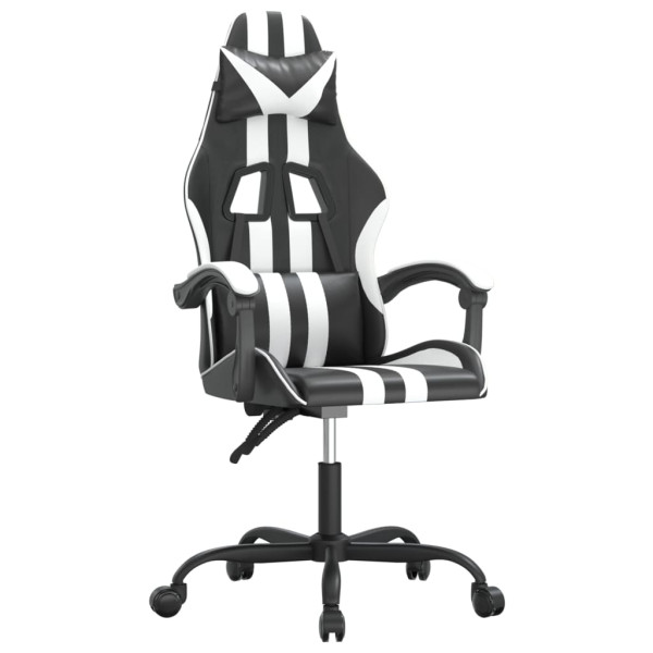 Silla gaming cuero sintético negro y blanco M 2