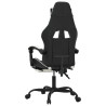 Silla gaming con reposapiés cuero sintético negro blanco 5