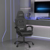 Silla gaming giratoria y reposapiés cuero sintético negro 1