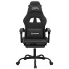 Silla gaming giratoria y reposapiés cuero sintético negro 3