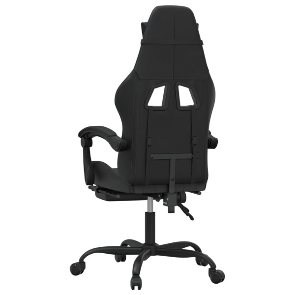 Silla gaming giratoria y reposapiés cuero sintético negro M 5