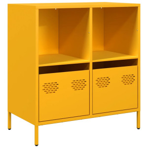 Aparador acero laminado en frío amarillo mostaza 68x39x73.5 cm H