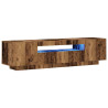 Mueble TV luces LED madera ingeniería envejecida 160x35x40 cm 3