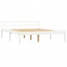 Estrutura de cama 140x200 cm madeira pinho maciço branco 2