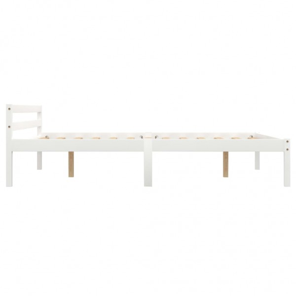 Estructura de cama de madera maciza de pino blanco 140x200 cm M 4