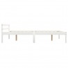 Estrutura de cama 140x200 cm madeira pinho maciço branco 4
