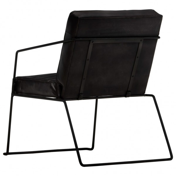 Sillón de cuero auténtico negro M 5