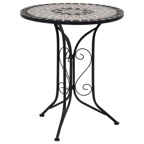 Mesa bistro de mosaico cerámica gris 61 cm D