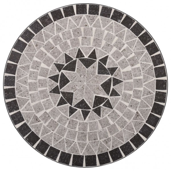 Mesa bistro de mosaico cerámica gris 61 cm M 4