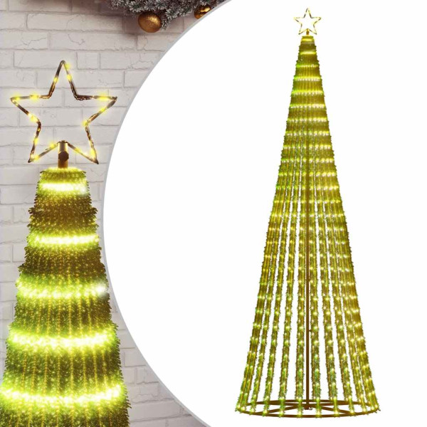 Árbol de Navidad cono de luz 475 LEDs blanco cálido 247 cm M 2