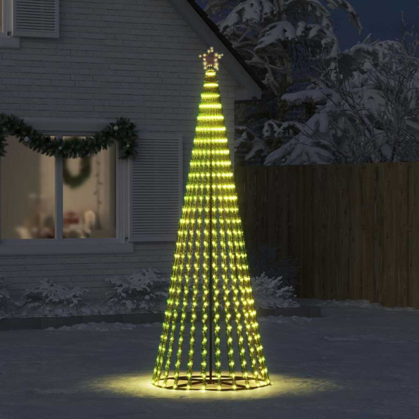 Cone de luz de árvore de Natal 475 LEDs brancos quentes 247 cm M 3