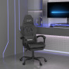 Silla gaming con reposapiés cuero sintético negro 1