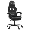Silla gaming con reposapiés cuero sintético negro 2