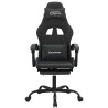 Silla gaming con reposapiés cuero sintético negro 3