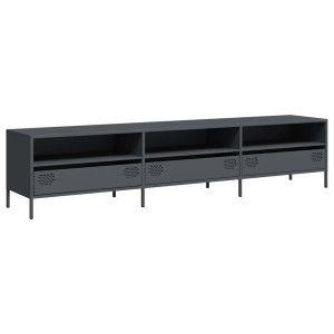 Mueble de TV acero laminado en frío antracita 202x39x43.5 cm H