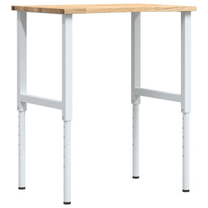 Banco de trabajo madera maciza de roble 80x60x(71.5-98) cm H