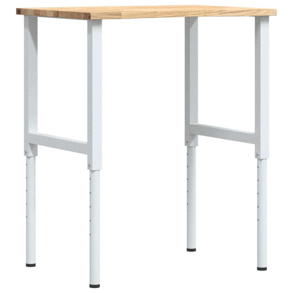 Banco de trabajo madera maciza de roble 80x60x(71.5-98) cm M 2