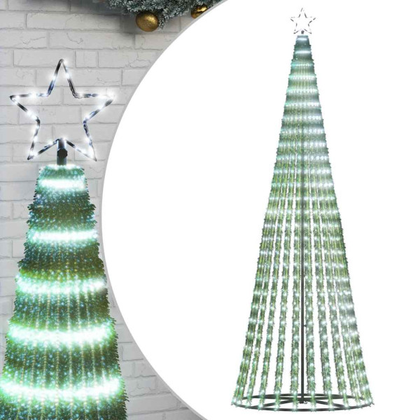 Natal árvore luz cone 475 frio branco LEDs 247 cm M 2