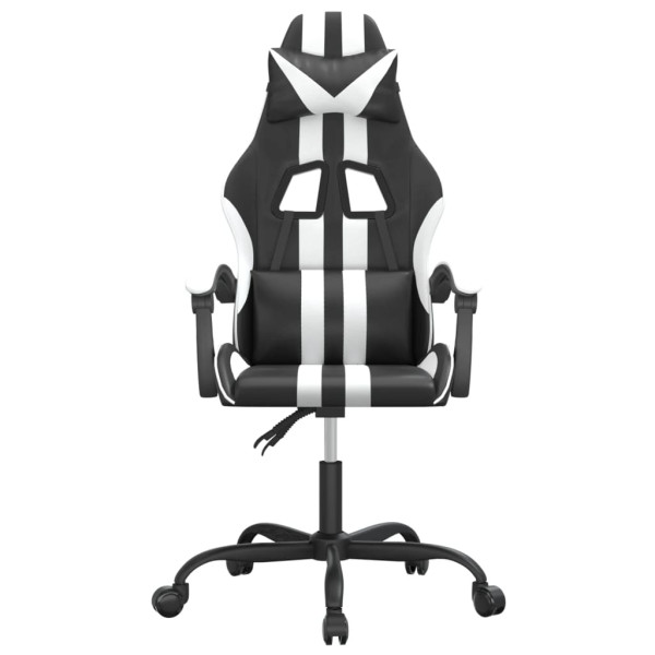 Silla gaming giratoria cuero sintético negro y blanco M 3