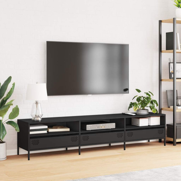 Mueble para TV acero laminado en frío negro 202x39x43.5 cm M 3