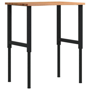 Banco de trabajo madera roble marrón claro 80x60x(71.5-98) cm H