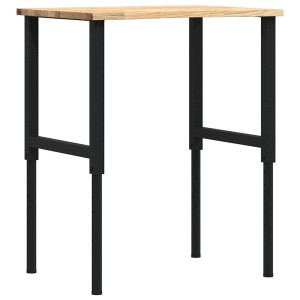 Banco de trabajo madera maciza de roble 80x60x(71.5-98) cm H