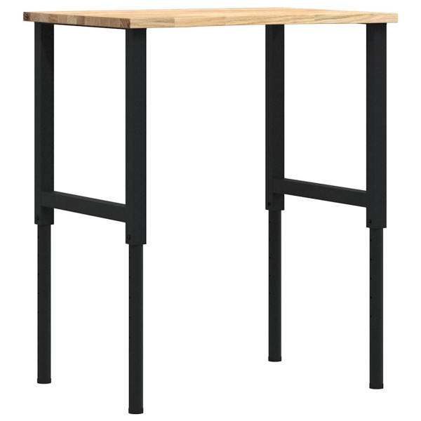 Banco de trabajo madera maciza de roble 80x60x(71.5-98) cm M 2