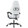 Silla gaming giratoria reposapiés cuero sintético blanco negro 5