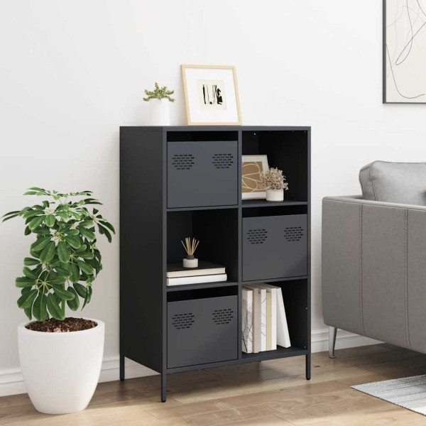 Aparador de acero gris antracita 68x39x103.5 cm M 3