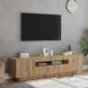 Mueble de TV luces LED madera roble artisan 160x35x40 cm 4